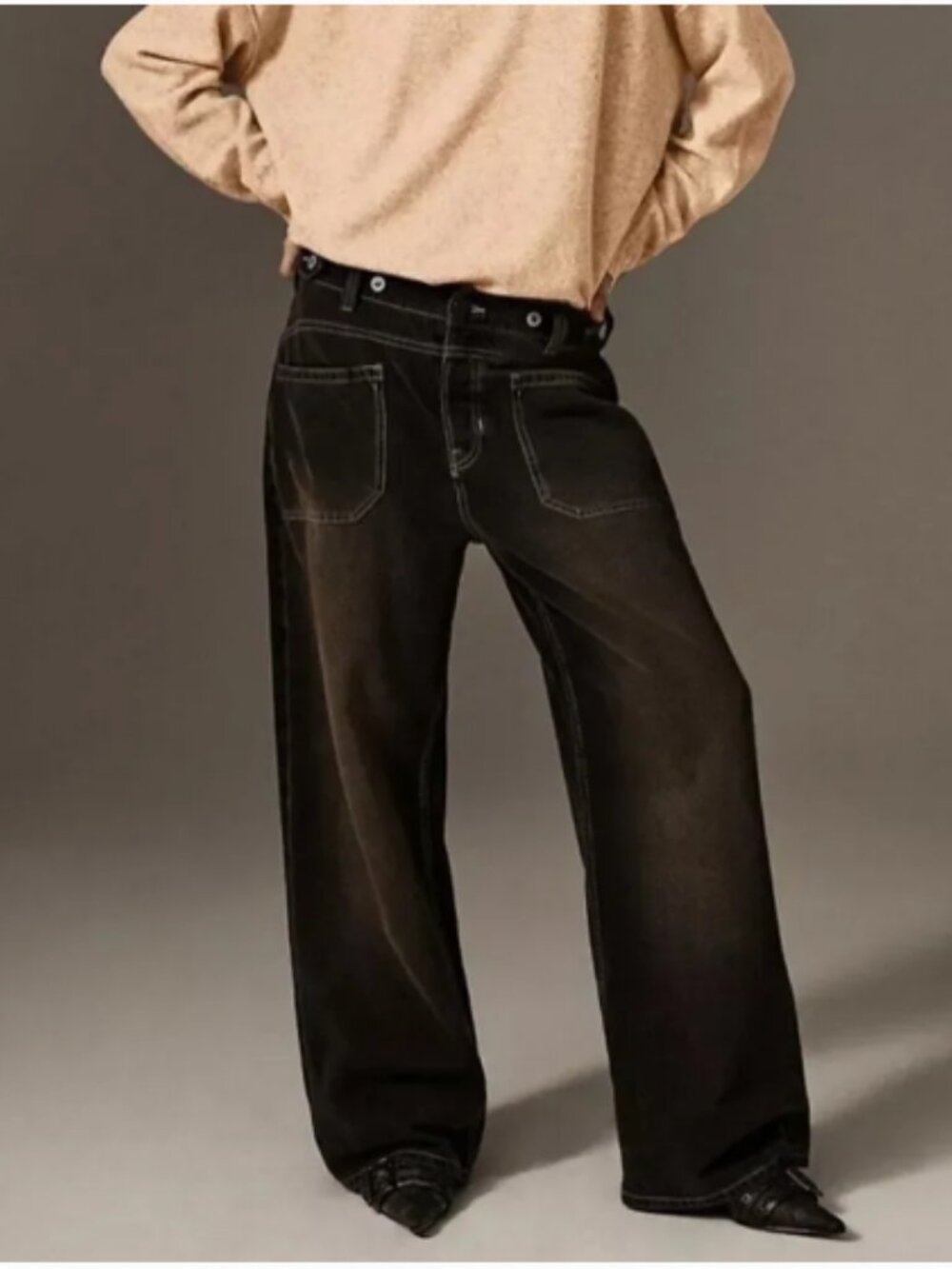 Free People Palmer Cuffed Jeans; Chalkboard; NWT; Size 29